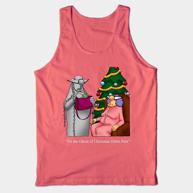 Funny Ghost of Christmas Debts Past Cartoon Tank Top by abbottcartoons